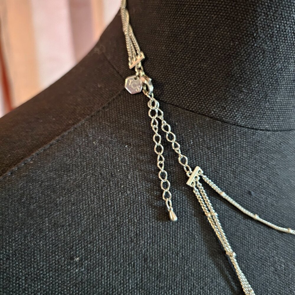 Touchstone by Swarovski Ocean Blue 3 Strand Crystal Necklace 30" - Picture 3 of 3